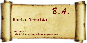 Barta Arnolda névjegykártya